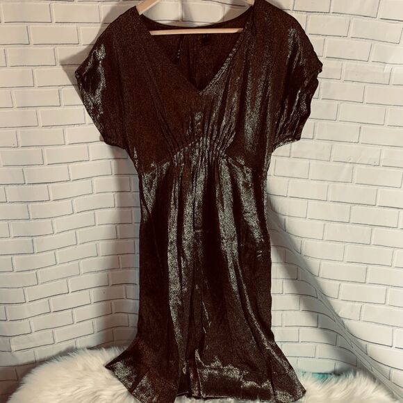 MNG By Mango ShimmerySteel Grey Dress Size 6 - Picture 1 of 6